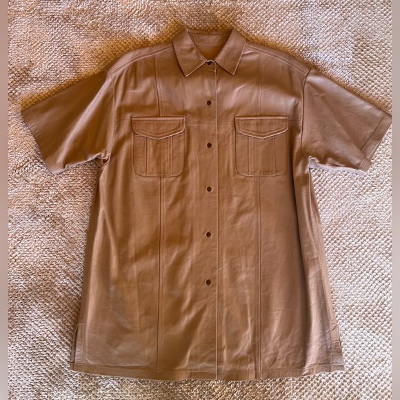 Zeynep Arcay Oversized Leather Shirt - Picture 2 of 5